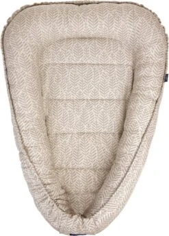 Zaffiro Leaves Babynestje - Beige - Hoes Van 100% Katoen