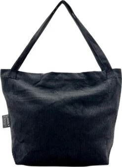 Louka Mom Bag Rib Zwart - Luiertas - Trendy Shopper - Verzorgingstas Baby - Boodschappentas Kinderwagen -Babyproducten 880x1200