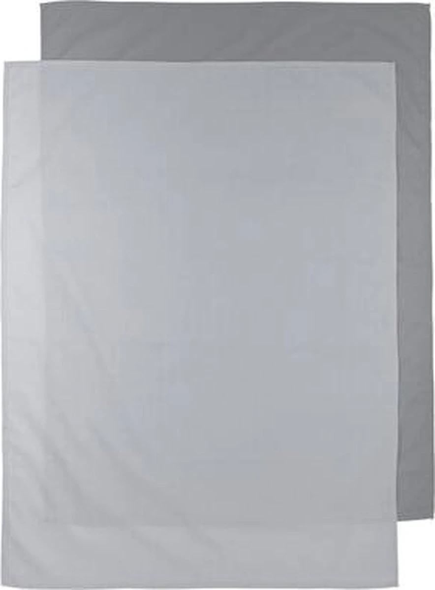 Meyco Uni Wieglaken - 2-pack Grey/light Grey - 75x100cm 3 Meyco Uni Wieglaken - 2-pack Grey/light Grey - 75x100cm