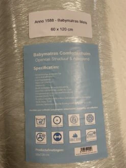 Baby Matras Mels – 100% Micropercale – Open Cel Ademend – Anti Verstikkend – Kindermatras 60x120 Cm -Babyproducten 899x1200 20