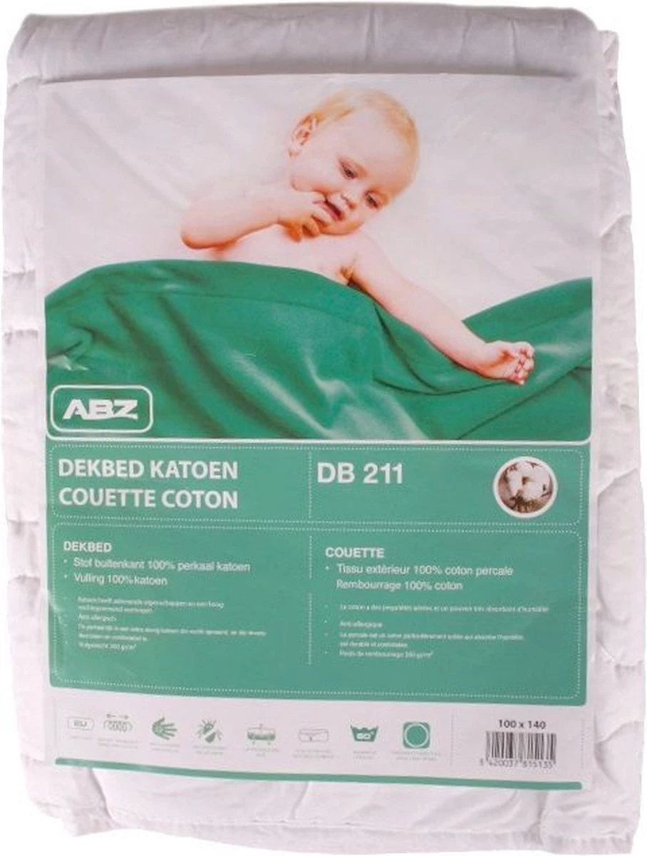 ABZ Dekbed - 100% Katoen - 100x140 Cm - Wit 6 ABZ Dekbed - 100% Katoen - 100x140 Cm - Wit - Afbeelding 4