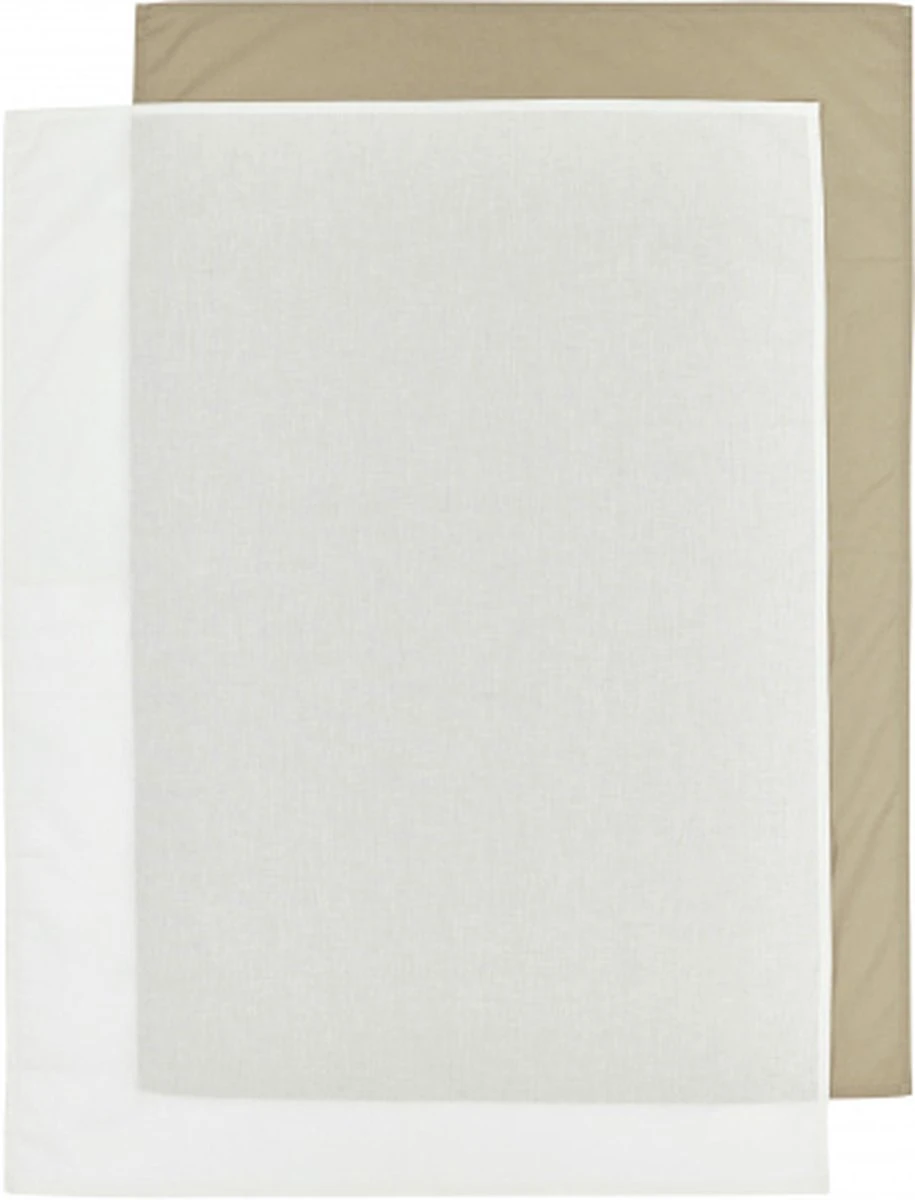 Meyco Uni Wieglaken - 2-pack - Taupe/offwhite - 75x100cm 5 Meyco Uni Wieglaken - 2-pack - Taupe/offwhite - 75x100cm - Afbeelding 3
