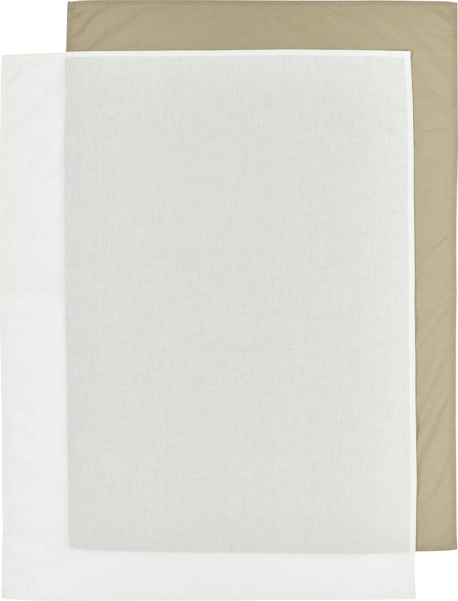 Meyco Uni Wieglaken - 2-pack - Taupe/offwhite - 75x100cm 3 Meyco Uni Wieglaken - 2-pack - Taupe/offwhite - 75x100cm