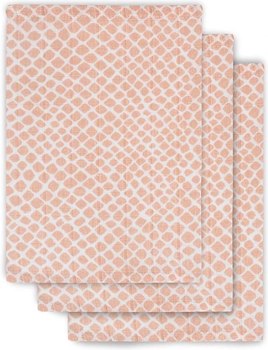 Jollein Baby Hydrofiel Washandje Snake - Pale Pink - 3 Stuks 3 Jollein Baby Hydrofiel Washandje Snake - Pale Pink - 3 Stuks