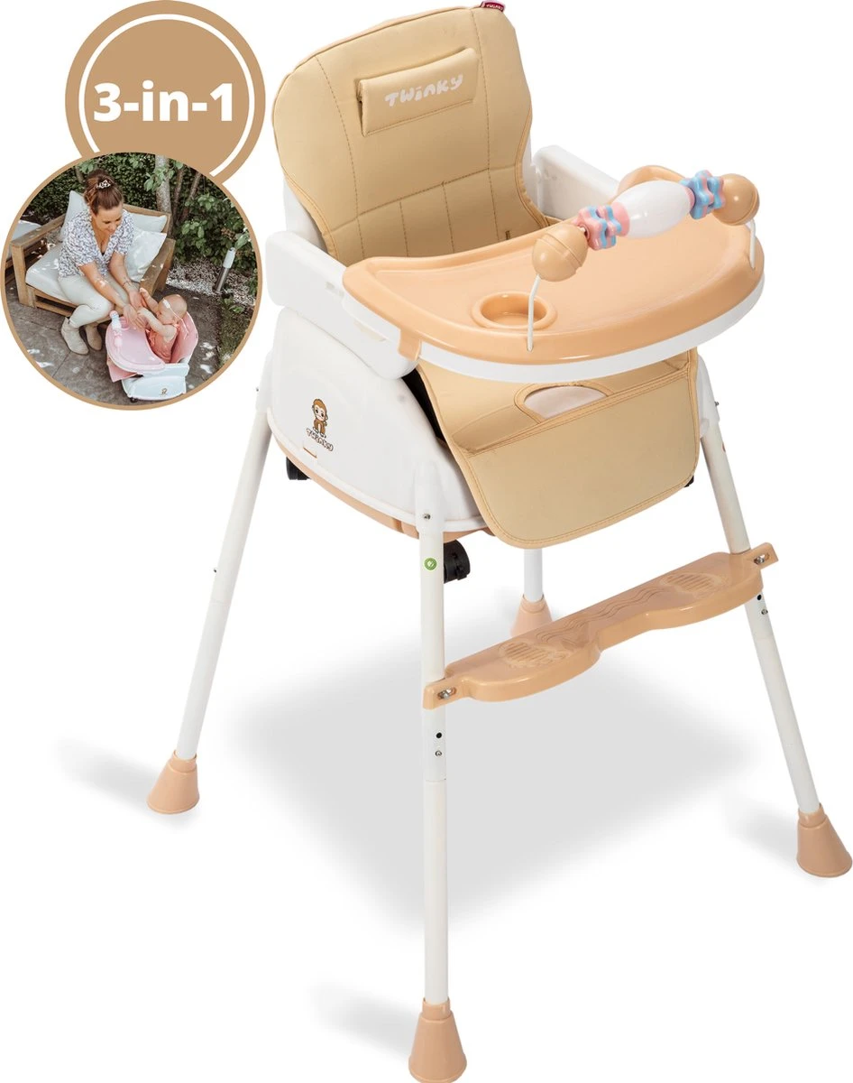 Twinky® Kinderstoel – 2-in-1 Kinderwagen Set – Bruin – Inklapbare Eetstoel & Baby Wagentje En Babystoel Voor Aan Tafel – Kinderzetel, Peuterstoeltje En Meegroeistoel In 1 3 Twinky® Kinderstoel – 2-in-1 Kinderwagen Set – Bruin – Inklapbare Eetstoel & Baby Wagentje En Babystoel Voor Aan Tafel – Kinderzetel, Peuterstoeltje En Meegroeistoel In 1