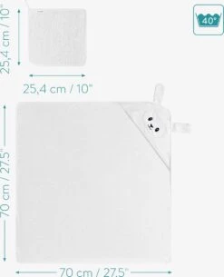 Navaris Badcape Met Capuchon Voor Baby - Set Met Badcape En Washandje - 100% Bamboe - Voor Baby's Van 0-12 Maanden - Oeko-tex Gecertificeerd - Schaap -Babyproducten 972x1200 7