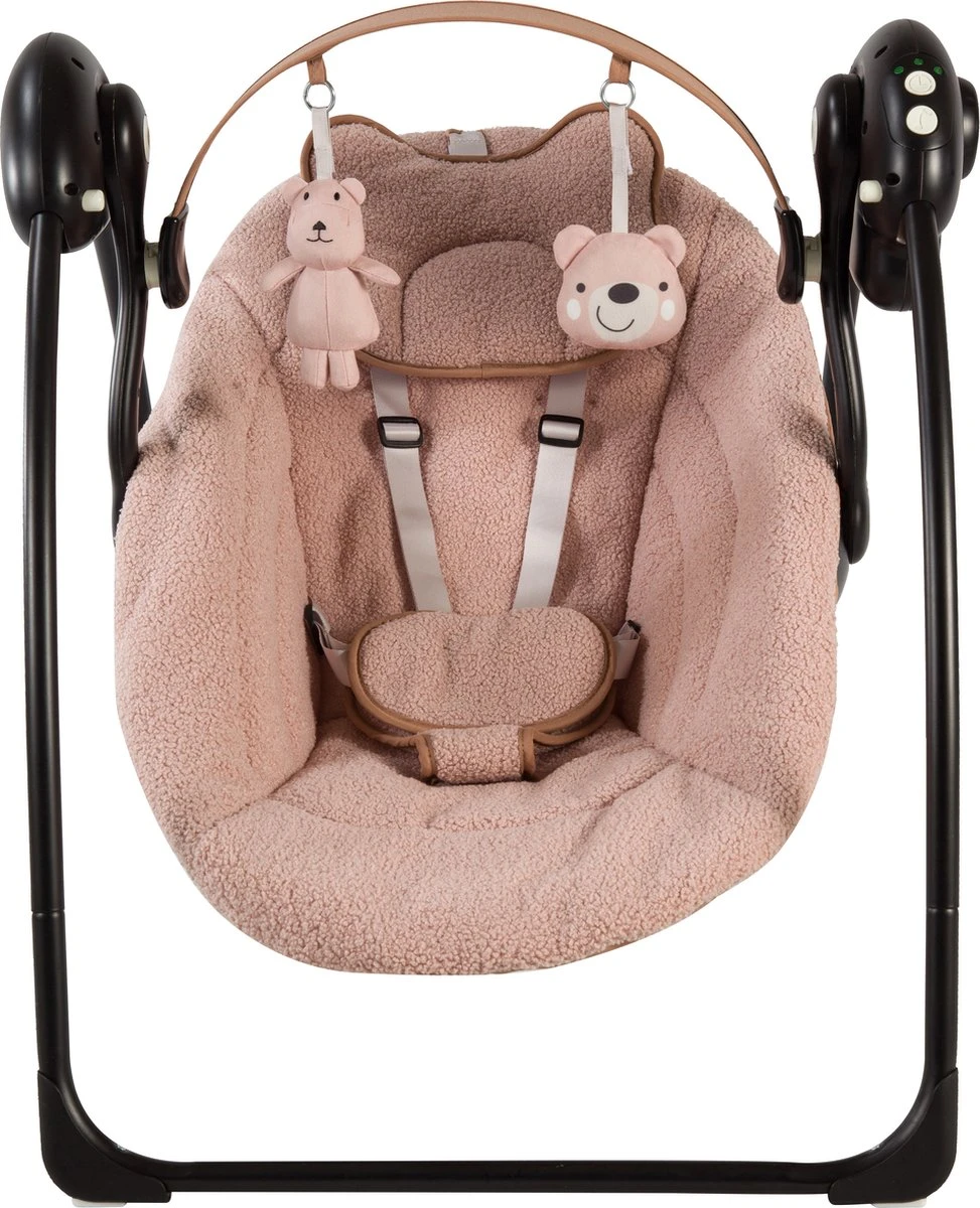 X Adventure Baby Swing Elektrisch & Portable Teddy Oud Roze 4 X Adventure Baby Swing Elektrisch & Portable Teddy Oud Roze - Afbeelding 2