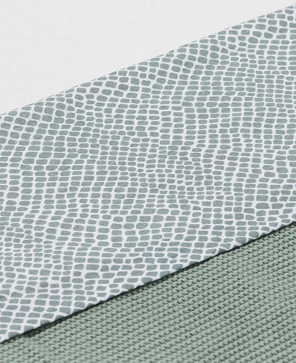 Jollein Baby Laken Wieg 75x100cm Snake - Ash Green 8 Jollein Baby Laken Wieg 75x100cm Snake - Ash Green - Afbeelding 6