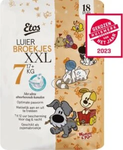 Etos Woezel & Pip Luierbroekjes - XXL - Maat 7 - 17+ Kg - 54 Stuks (3 X 18 Stuks)
