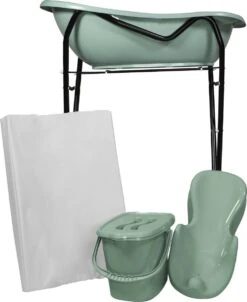 MamaLoes Stone Green Badset Incl. Zwarte Badstandaard