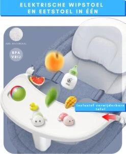 Merkloos Easy-Home® - Elektrische Wipstoel - Babyschommel - Baby Swing - Incl Tafel - Bluetooth - White Noise - 20kg -Babyproducten 986x1200 2