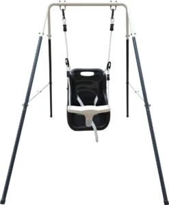 AXI Metalen Baby Schommel Met Zitje Antraciet/créme - Vrijstaande Schommelset Voor Binnen En Buiten
